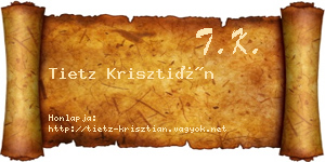 Tietz Krisztián névjegykártya